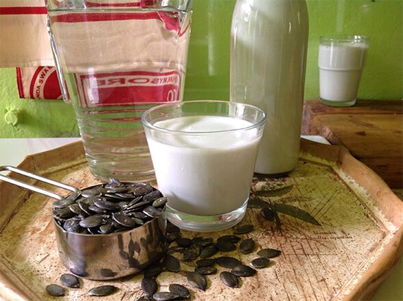 leche con semillas de calabaza para las lombrices